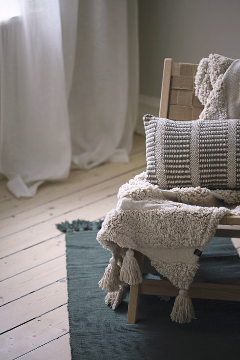 Bohemian, Throw, W130xL150 cm, Natural, Thassel
